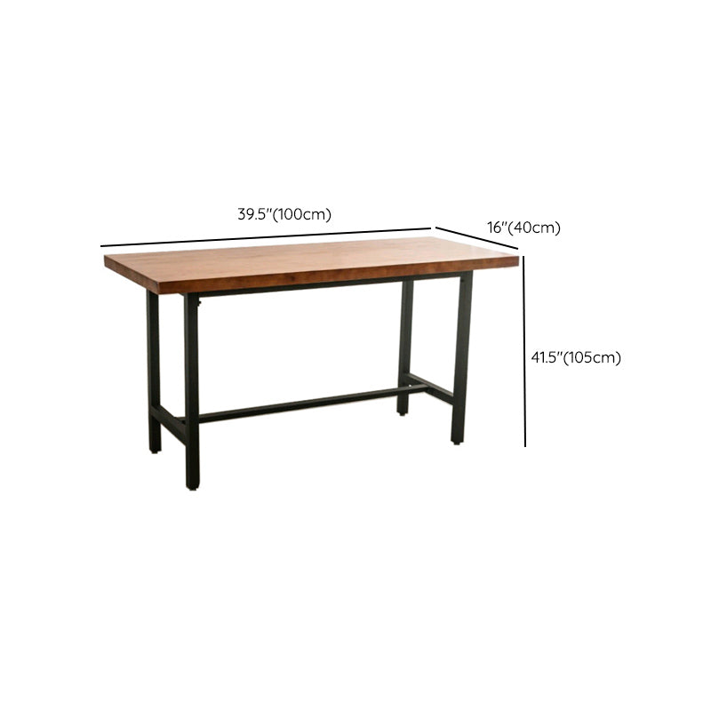 Mesa de bar de madera maciza marrón, mesa de comedor con base de caballete para cocina y sala de estar