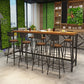 Solid Wood Bar Table Black Trestle Base Dining Table for Kitchen Living Room 86.6"L x 19.7"W x 41.3"H Without Chairs Clearhalo 'Bar Furniture' 'Bar Tables' 'bar_tables' 'furn' 'furn_bar_tables' 'Furniture' 'Kitchen & Dining Furniture' 6650523