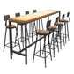 Solid Wood Bar Table Black Trestle Base Dining Table for Kitchen Living Room Clearhalo 'Bar Furniture' 'Bar Tables' 'bar_tables' 'furn' 'furn_bar_tables' 'Furniture' 'Kitchen & Dining Furniture' 6650528