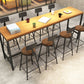 Solid Wood Bar Table Black Trestle Base Dining Table for Kitchen Living Room Clearhalo 'Bar Furniture' 'Bar Tables' 'bar_tables' 'furn' 'furn_bar_tables' 'Furniture' 'Kitchen & Dining Furniture' 6650529