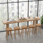 Contemporary Solid Wood Bar Dining Table Trestle Base Bar Table in Natural 110.2"L x 17.7"W x 41.3"H Without Chairs Clearhalo 'Bar Furniture' 'Bar Tables' 'bar_tables' 'furn' 'furn_bar_tables' 'Furniture' 'Kitchen & Dining Furniture' 6650587