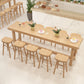 Contemporary Solid Wood Bar Dining Table Trestle Base Bar Table in Natural 118.1"L x 17.7"W x 41.3"H Without Chairs Clearhalo 'Bar Furniture' 'Bar Tables' 'bar_tables' 'furn' 'furn_bar_tables' 'Furniture' 'Kitchen & Dining Furniture' 6650589