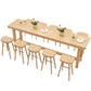 Contemporary Solid Wood Bar Dining Table Trestle Base Bar Table in Natural Clearhalo 'Bar Furniture' 'Bar Tables' 'bar_tables' 'furn' 'furn_bar_tables' 'Furniture' 'Kitchen & Dining Furniture' 6650595