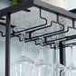 Contemporary Bar Dining Table Metal Frame Bar Table with Wine Rack