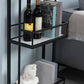 Contemporary Bar Dining Table Metal Frame Bar Table with Wine Rack