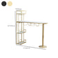 Contemporary Bar Dining Table Metal Frame Bar Table with Wine Rack