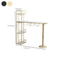 Contemporary Bar Dining Table Metal Frame Bar Table with Wine Rack