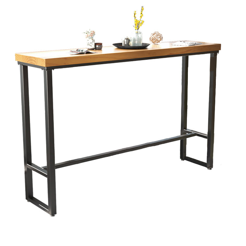 Industrial Rectangle Bar Table Solid Wood Top Bar Table with Trestle Base Without Chairs Clearhalo 'Bar Furniture' 'Bar Tables' 'bar_tables' 'furn' 'furn_bar_tables' 'Furniture' 'Kitchen & Dining Furniture' 6650623