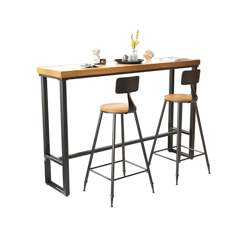 Industrial Rectangle Bar Table Solid Wood Top Bar Table with Trestle Base Clearhalo 'Bar Furniture' 'Bar Tables' 'bar_tables' 'furn' 'furn_bar_tables' 'Furniture' 'Kitchen & Dining Furniture' 6650627
