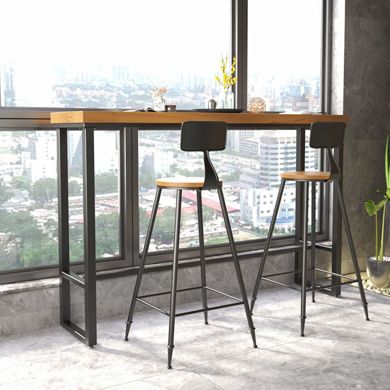 Industrial Rectangle Bar Table Solid Wood Top Bar Table with Trestle Base Clearhalo 'Bar Furniture' 'Bar Tables' 'bar_tables' 'furn' 'furn_bar_tables' 'Furniture' 'Kitchen & Dining Furniture' 6650628
