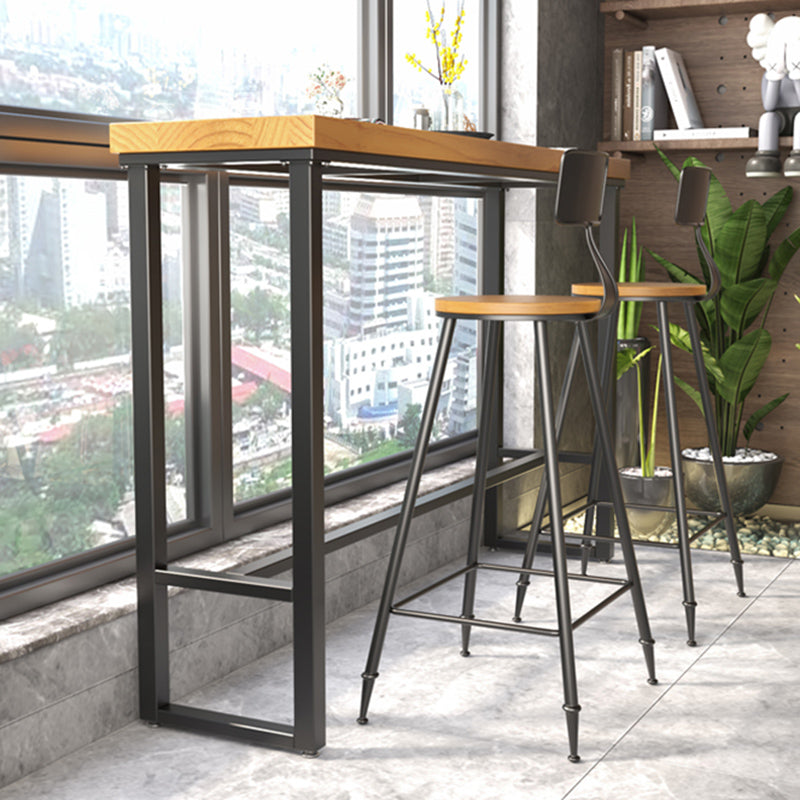 Industrial Rectangle Bar Table Solid Wood Top Bar Table with Trestle Base Clearhalo 'Bar Furniture' 'Bar Tables' 'bar_tables' 'furn' 'furn_bar_tables' 'Furniture' 'Kitchen & Dining Furniture' 6650629