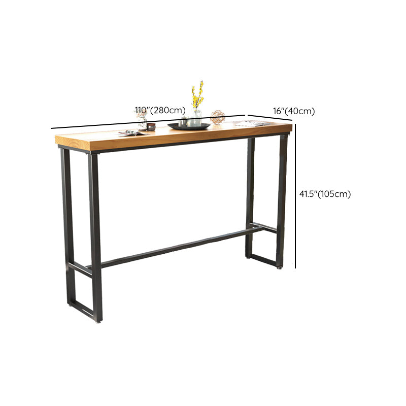 Industrial Rectangle Bar Table Solid Wood Top Bar Table with Trestle Base Clearhalo 'Bar Furniture' 'Bar Tables' 'bar_tables' 'furn' 'furn_bar_tables' 'Furniture' 'Kitchen & Dining Furniture' 6650630