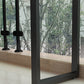 Mesa de comedor industrial con barra de pedestal doble, mesa de bar superior de madera maciza