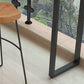 Mesa de comedor industrial con barra de pedestal doble, mesa de bar superior de madera maciza