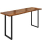 Mesa de comedor industrial con barra de pedestal doble, mesa de bar superior de madera maciza