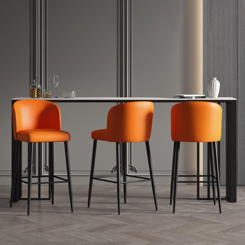 Metal Double pedestal Bar Table Modern Rectangle Bar Height Table 63"L x 15.7"W x 41.3"H Without Chairs Clearhalo 'Bar Furniture' 'Bar Tables' 'bar_tables' 'furn' 'furn_bar_tables' 'Furniture' 'Kitchen & Dining Furniture' 6650664