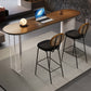 Contemporary Double Pedestal Bar Dining Table Solid Wood Dining Table 78.7"L x 17.7"W x 41.3"H Without Chairs Clearhalo 'Bar Furniture' 'Bar Tables' 'bar_tables' 'furn' 'furn_bar_tables' 'Furniture' 'Kitchen & Dining Furniture' 6650677