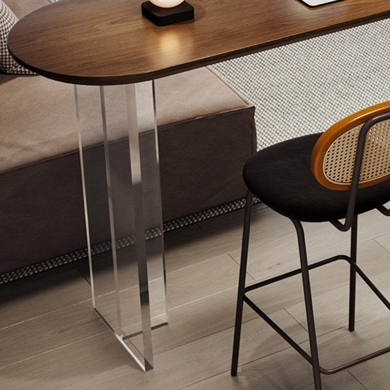 Contemporary Double Pedestal Bar Dining Table Solid Wood Dining Table Clearhalo 'Bar Furniture' 'Bar Tables' 'bar_tables' 'furn' 'furn_bar_tables' 'Furniture' 'Kitchen & Dining Furniture' 6650681