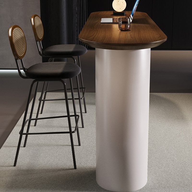 Contemporary Double Pedestal Bar Dining Table Solid Wood Dining Table Clearhalo 'Bar Furniture' 'Bar Tables' 'bar_tables' 'furn' 'furn_bar_tables' 'Furniture' 'Kitchen & Dining Furniture' 6650685