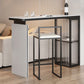 Rectangle White Stone Top Bar Dining Table Contemporary Bar Height Table