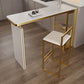 Rectangle White Stone Top Bar Dining Table Contemporary Bar Height Table