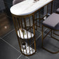Industrial Free Form Bar Height Table Metal and Stone Bar Table with Double Pedestal Clearhalo 'Bar Furniture' 'Bar Tables' 'bar_tables' 'furn' 'furn_bar_tables' 'Furniture' 'Kitchen & Dining Furniture' 6650742