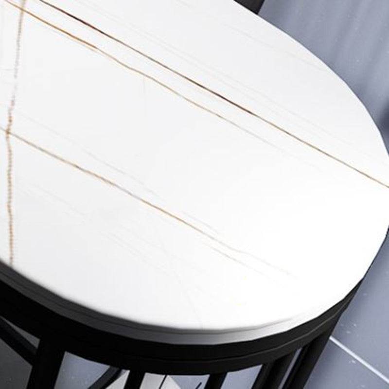 Industrial Free Form Bar Height Table Metal and Stone Bar Table with Double Pedestal Clearhalo 'Bar Furniture' 'Bar Tables' 'bar_tables' 'furn' 'furn_bar_tables' 'Furniture' 'Kitchen & Dining Furniture' 6650743