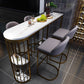 Industrial Free Form Bar Height Table Metal and Stone Bar Table with Double Pedestal Clearhalo 'Bar Furniture' 'Bar Tables' 'bar_tables' 'furn' 'furn_bar_tables' 'Furniture' 'Kitchen & Dining Furniture' 6650746