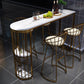 Industrial Free Form Bar Height Table Metal and Stone Bar Table with Double Pedestal Clearhalo 'Bar Furniture' 'Bar Tables' 'bar_tables' 'furn' 'furn_bar_tables' 'Furniture' 'Kitchen & Dining Furniture' 6650751