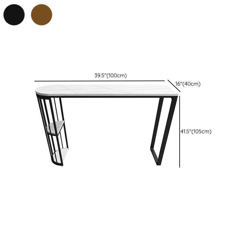 Industrial Free Form Bar Height Table Metal and Stone Bar Table with Double Pedestal Clearhalo 'Bar Furniture' 'Bar Tables' 'bar_tables' 'furn' 'furn_bar_tables' 'Furniture' 'Kitchen & Dining Furniture' 6650752