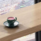 Rechthoekige bartafel van metaal en hout Industriële bartafel met dubbel voetstuk