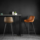 Mesa rectangular contemporánea con altura de barra, mesa de comedor interior de hierro y piedra