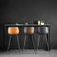 Mesa rectangular contemporánea con altura de barra, mesa de comedor interior de hierro y piedra