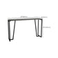 Mesa rectangular contemporánea con altura de barra, mesa de comedor interior de hierro y piedra