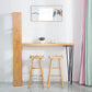 Modern Solid Wood Bar Dining Table Rectangle Bar Table with Storage Shelf