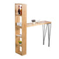 Modern Solid Wood Bar Dining Table Rectangle Bar Table with Storage Shelf