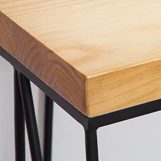 保管棚付きのモダンなソリッドウッドバーダイニングテーブル長方形のバーテーブル