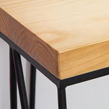 Moderne vaste houten bar eettafel rechthoekige staaftafel met opbergplank