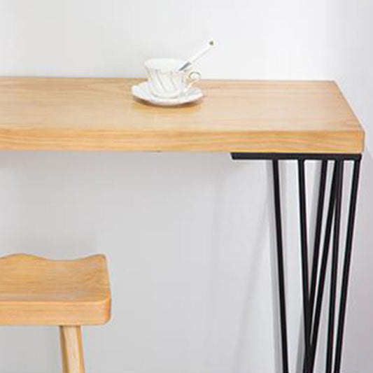 保管棚付きのモダンなソリッドウッドバーダイニングテーブル長方形のバーテーブル