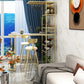 Metal Storage Base Bar Table Modern Stone Bar Table with Wine Rack and Wine Glass Holders 47.2"L x 15.7"W x 41.3"H Gold Without Chairs Clearhalo 'Bar Furniture' 'Bar Tables' 'bar_tables' 'furn' 'furn_bar_tables' 'Furniture' 'Kitchen & Dining Furniture' 6650856