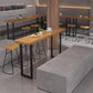 Rectangle Solid Wood Bar Height Table Industrial Double Pedestal Bar Table Clearhalo 'Bar Furniture' 'Bar Tables' 'bar_tables' 'furn' 'furn_bar_tables' 'Furniture' 'Kitchen & Dining Furniture' 6650870
