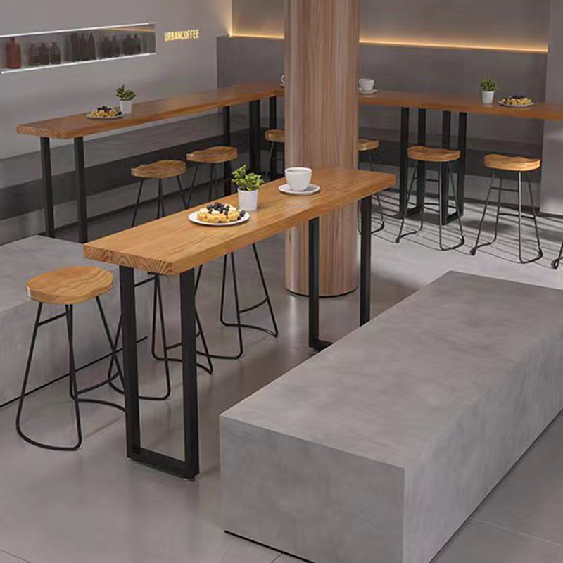 Rectangle Solid Wood Bar Height Table Industrial Double Pedestal Bar Table Clearhalo 'Bar Furniture' 'Bar Tables' 'bar_tables' 'furn' 'furn_bar_tables' 'Furniture' 'Kitchen & Dining Furniture' 6650870