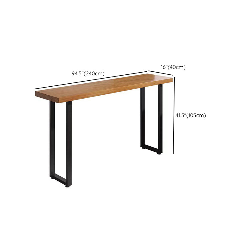 Rectangle Solid Wood Bar Height Table Industrial Double Pedestal Bar Table Clearhalo 'Bar Furniture' 'Bar Tables' 'bar_tables' 'furn' 'furn_bar_tables' 'Furniture' 'Kitchen & Dining Furniture' 6650878