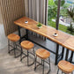 Mesa de bar rectangular industrial con altura de barra de madera maciza con base de caballete