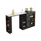 Contemporary Storage Base Bar Dining Table Stone Top Table with Wine Storages Black Without Chairs Clearhalo 'Bar Furniture' 'Bar Tables' 'bar_tables' 'furn' 'furn_bar_tables' 'Furniture' 'Kitchen & Dining Furniture' 6650923