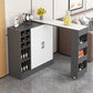 Contemporary Storage Base Bar Dining Table Stone Top Table with Wine Storages Clearhalo 'Bar Furniture' 'Bar Tables' 'bar_tables' 'furn' 'furn_bar_tables' 'Furniture' 'Kitchen & Dining Furniture' 6650924