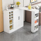 Contemporary Storage Base Bar Dining Table Stone Top Table with Wine Storages Clearhalo 'Bar Furniture' 'Bar Tables' 'bar_tables' 'furn' 'furn_bar_tables' 'Furniture' 'Kitchen & Dining Furniture' 6650926