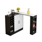 Contemporary Storage Base Bar Dining Table Stone Top Table with Wine Storages Black White Without Chairs Clearhalo 'Bar Furniture' 'Bar Tables' 'bar_tables' 'furn' 'furn_bar_tables' 'Furniture' 'Kitchen & Dining Furniture' 6650927