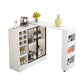Contemporary Storage Base Bar Dining Table Stone Top Table with Wine Storages White Without Chairs Clearhalo 'Bar Furniture' 'Bar Tables' 'bar_tables' 'furn' 'furn_bar_tables' 'Furniture' 'Kitchen & Dining Furniture' 6650928
