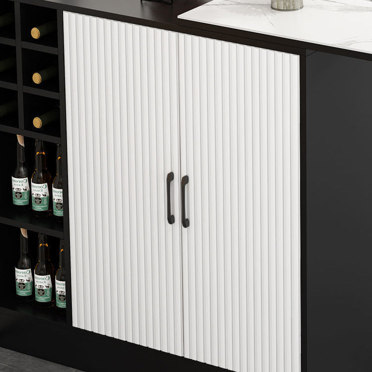 Contemporary Storage Base Bar Dining Table Stone Top Table with Wine Storages Clearhalo 'Bar Furniture' 'Bar Tables' 'bar_tables' 'furn' 'furn_bar_tables' 'Furniture' 'Kitchen & Dining Furniture' 6650931